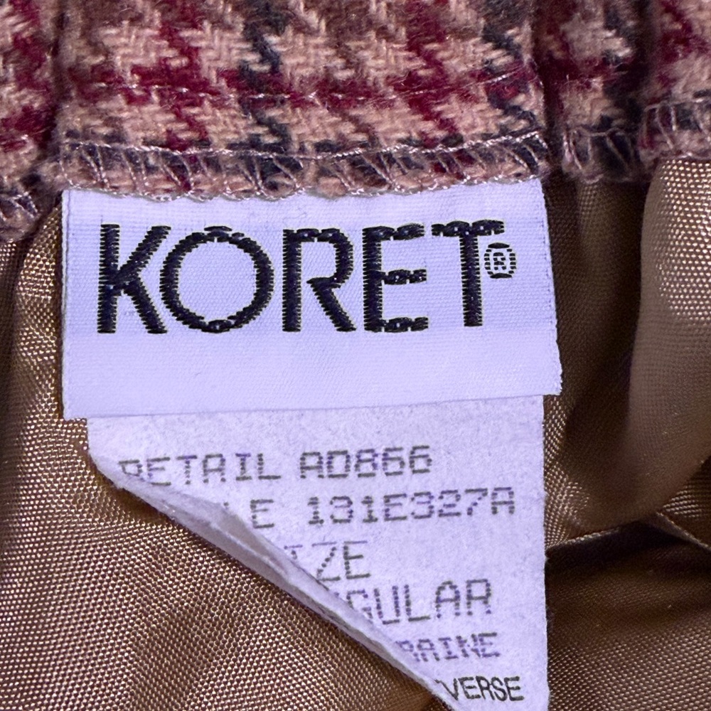 Koret of California 80s/90s Pants, Tartan Wool Mixed Checks, Vintage High Waist - Picture 8 of 9